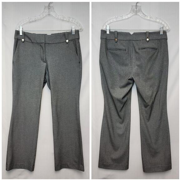 Loft Marisa Straight-Leg Petite Herringbone Pattern Black Dress Pants Size 6P - Picture 2 of 7